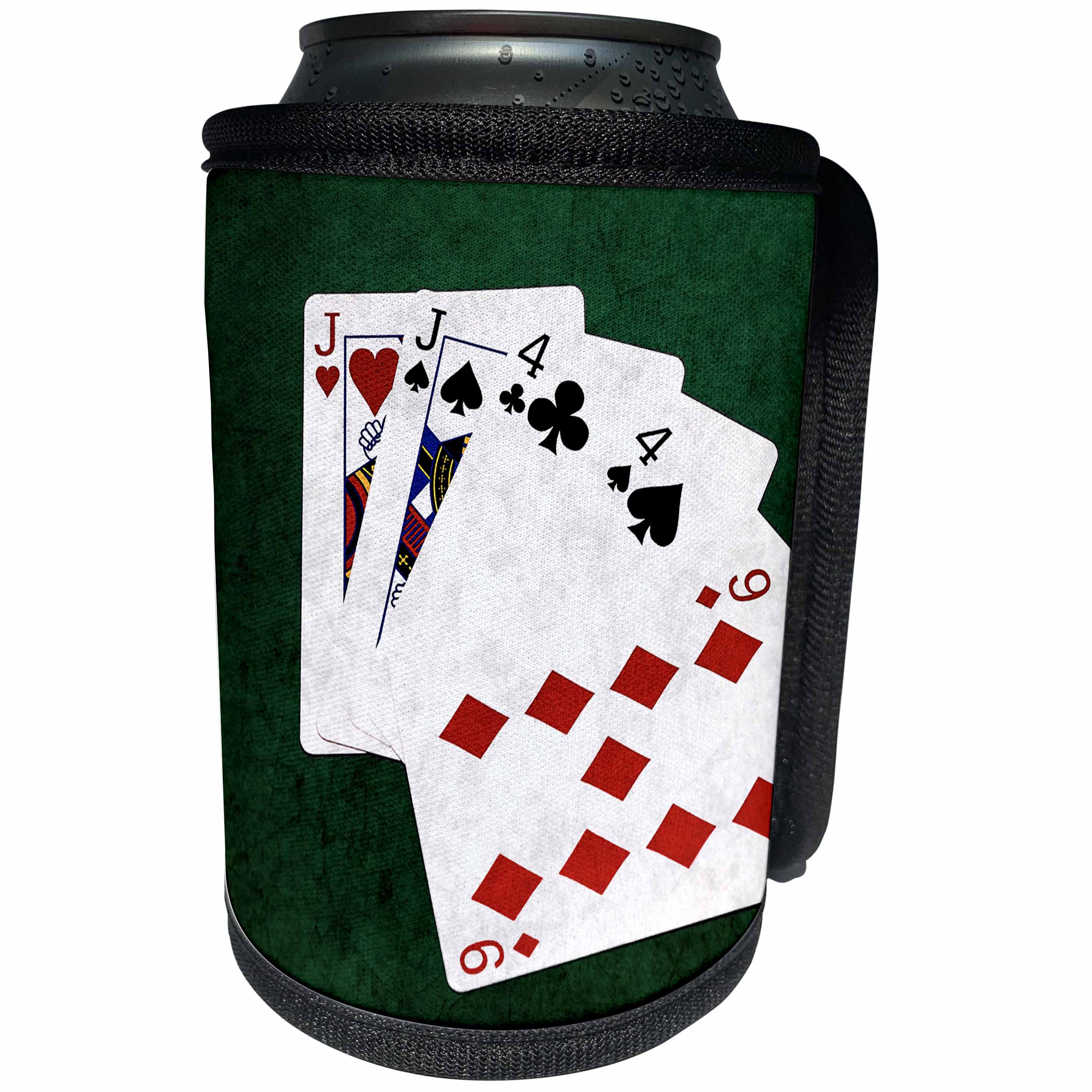 3dRose Alexis Photo-Art - Poker Hands - Poker Hands One Pair, Jack - Can Cooler Bottle Wrap (cc_270575)
