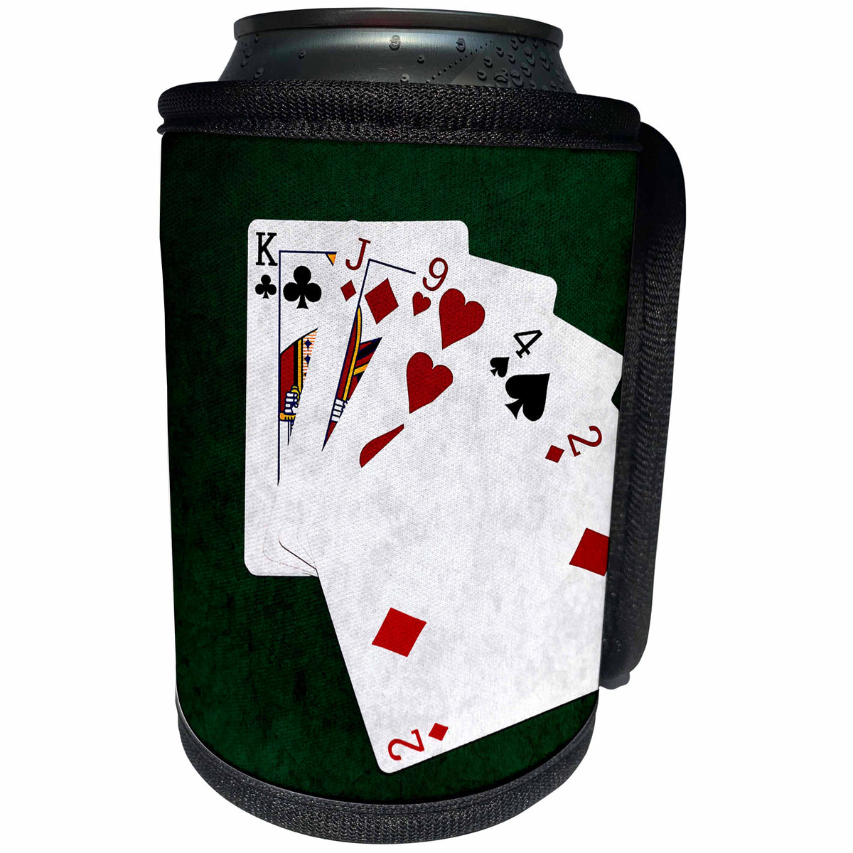 3dRose Alexis Photo-Art - Poker Hands - Poker Hands High Card, King to Two - Can Cooler Bottle Wrap (cc_270578)