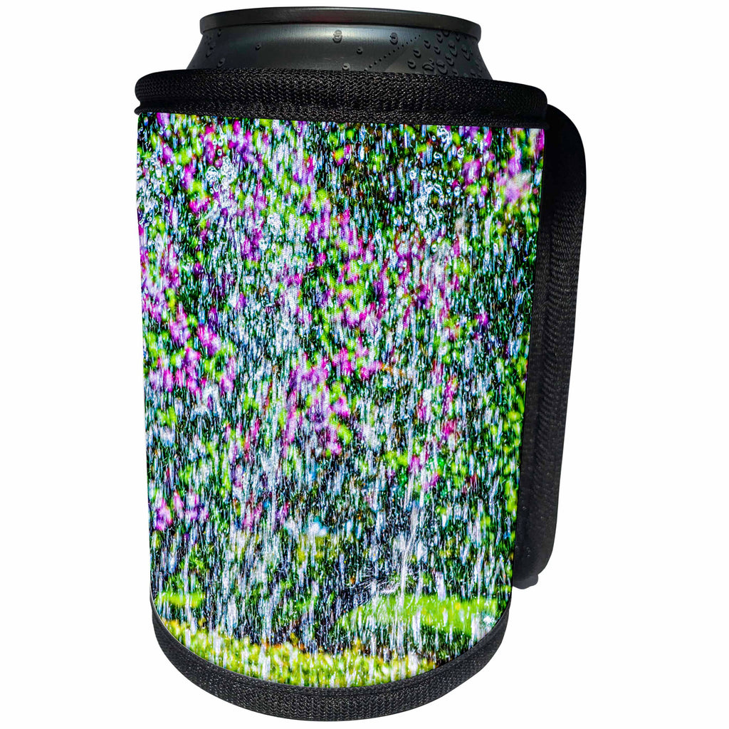 3dRose Alexis Photography - Abstracts - Lilac flowers behind the fountain. Impressionism of the first water - Can Cooler Bottle Wrap (cc_270598)