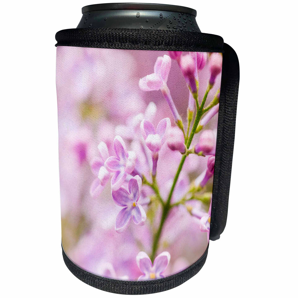 3dRose Alexis Photography - Flowers Lilacs - Macro view of a small bunch of pink lilac flowers - Can Cooler Bottle Wrap (cc_270600)