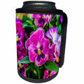 3dRose Alexis Photography - Flowers Pansy - Purple pansy flowers, green leaves, spring scene - Can Cooler Bottle Wrap (cc_270603)