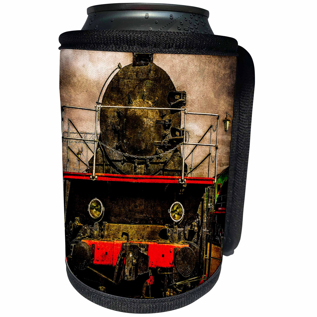 3dRose Alexis Photography - Transport Railroad - Vintage steam train locomotive. On the sidelines. Stylized photo - Can Cooler Bottle Wrap (cc_270613)