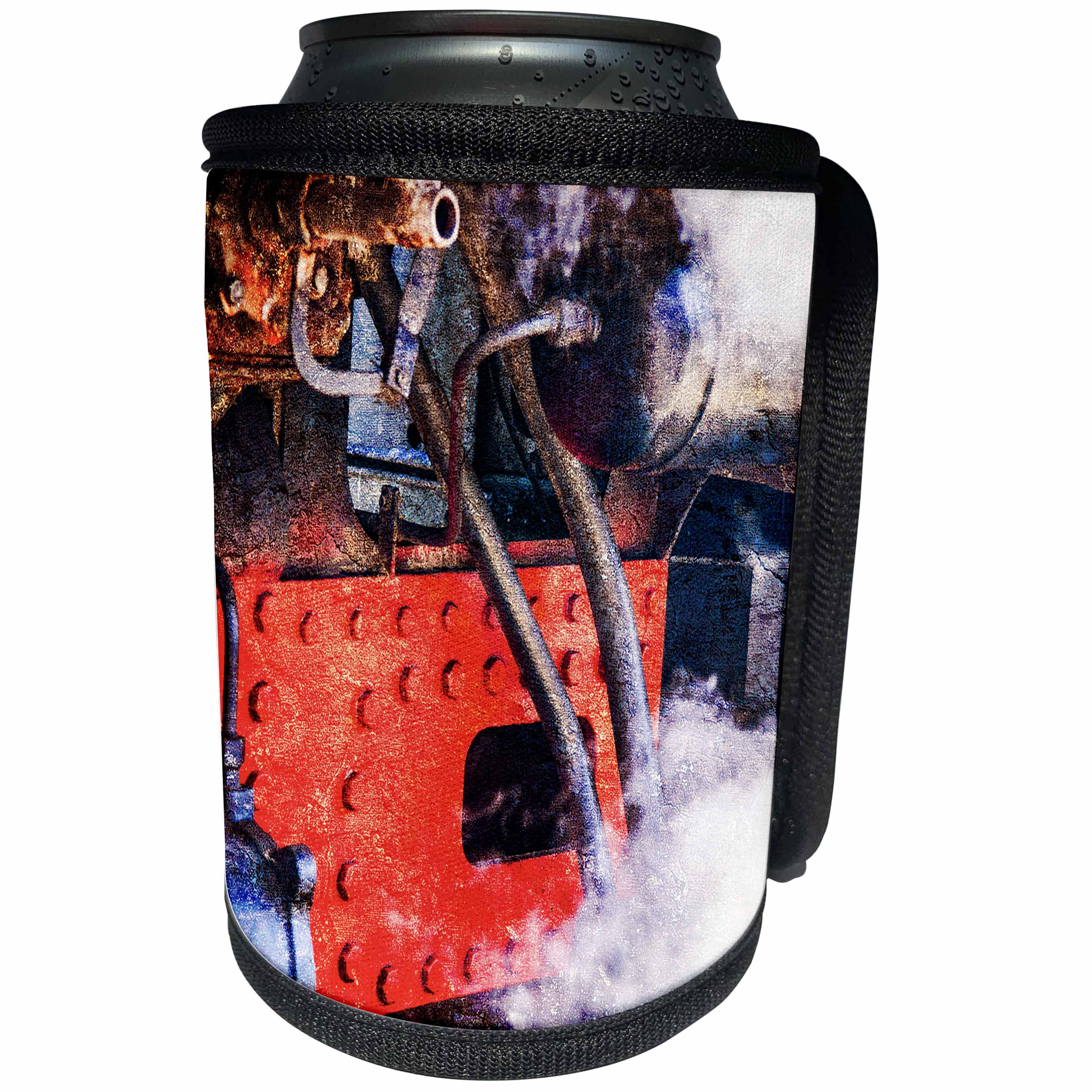 3dRose Alexis Photography - Transport Railroad - Vintage locomotive steam engine detail. Stylized photo - Can Cooler Bottle Wrap (cc_270627)