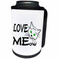 3dRose Alexis Design - Funny Cats - Funny cat face, the text Love MEow. White background - Can Cooler Bottle Wrap (cc_270655)