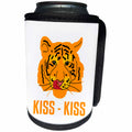 3dRose Alexis Design - Tiger - Funny orange tiger licks its lips. Kiss. White background - Can Cooler Bottle Wrap (cc_270671)