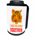 3dRose Alexis Design - Tiger - Funny orange tiger licks its lips. We Lunch Together. White backdrop - Can Cooler Bottle Wrap (cc_270675)