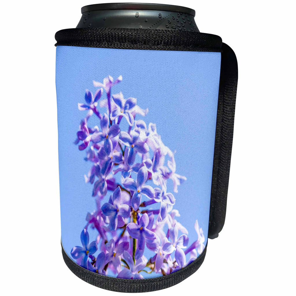 3dRose Alexis Photography - Flowers Lilacs - Blue and purple lilacs against the background of blue sky - Can Cooler Bottle Wrap (cc_270745)
