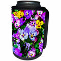 3dRose Alexis Photography - Flowers Pansy - Purple and blue pansy flowers on a flowerbed - Can Cooler Bottle Wrap (cc_270756)