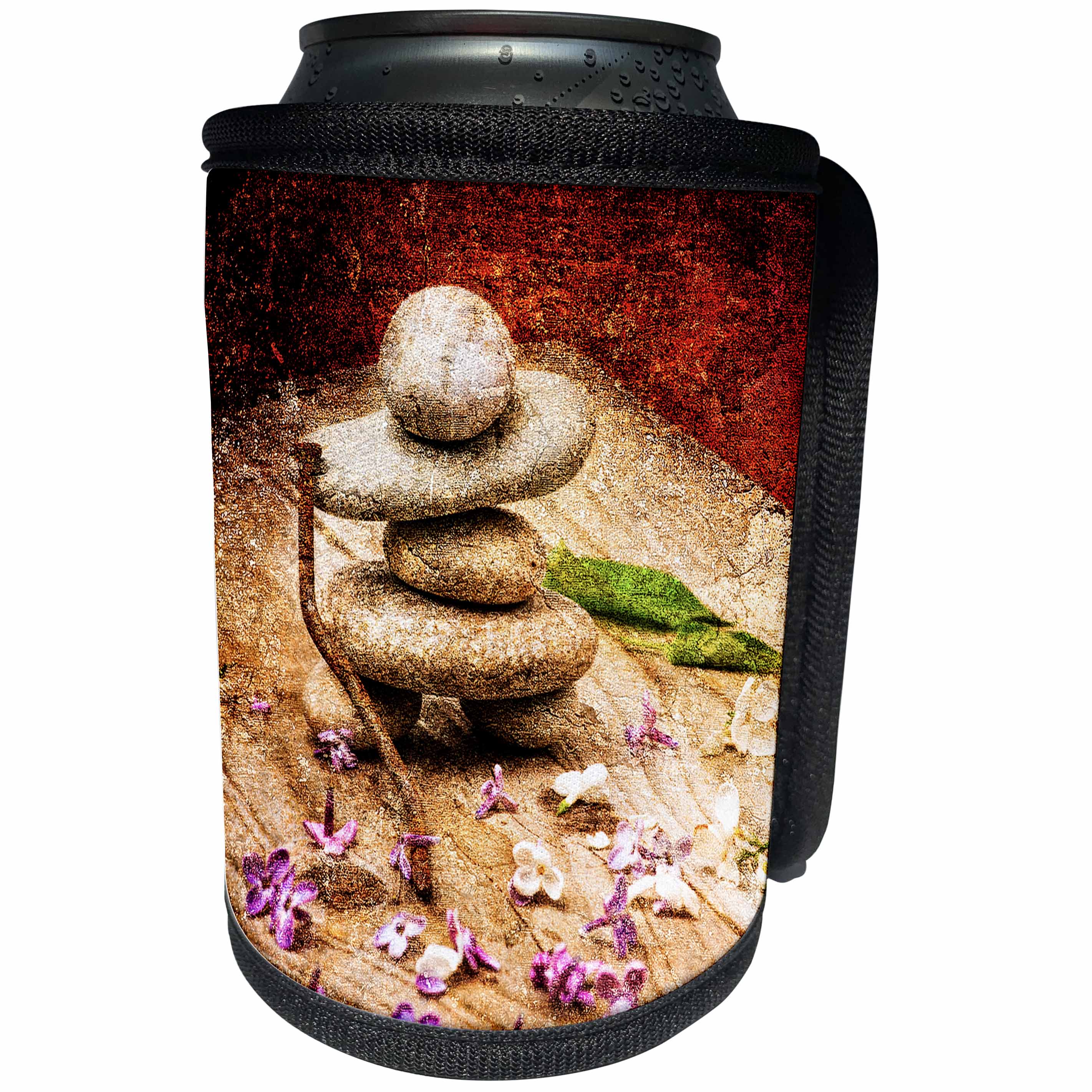 3dRose Alexis Photography - Objects Zen - Zen stone. Samurai. Spring is in, swords are down - Can Cooler Bottle Wrap (cc_270780)