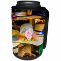 3dRose Alexis Photography - Objects - Vintage female straw hats. Pink rose and grapes - Can Cooler Bottle Wrap (cc_270821)