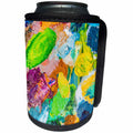 3dRose Alexis Photography - Abstracts - Green, yellow, blue and purple artistic palette - Can Cooler Bottle Wrap (cc_270831)