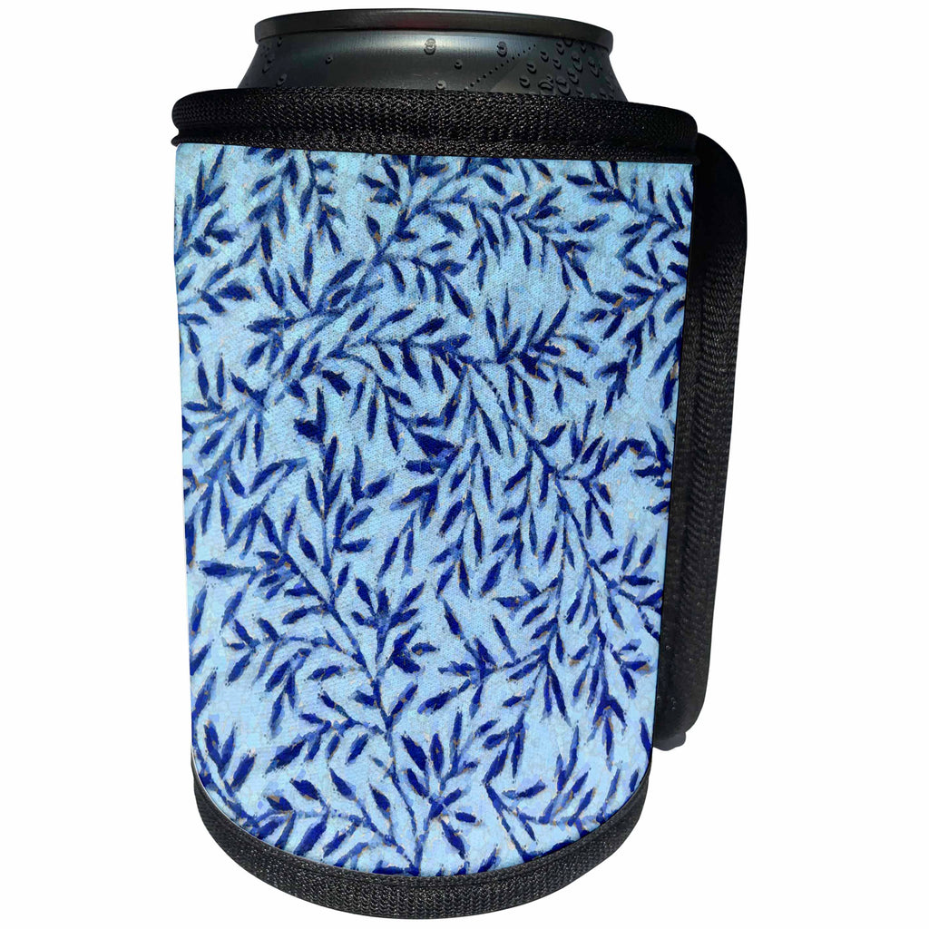 3dRose Florene Abstract Pattern - Ceramic Ice Blue - Can Cooler Bottle Wrap (cc_27086)