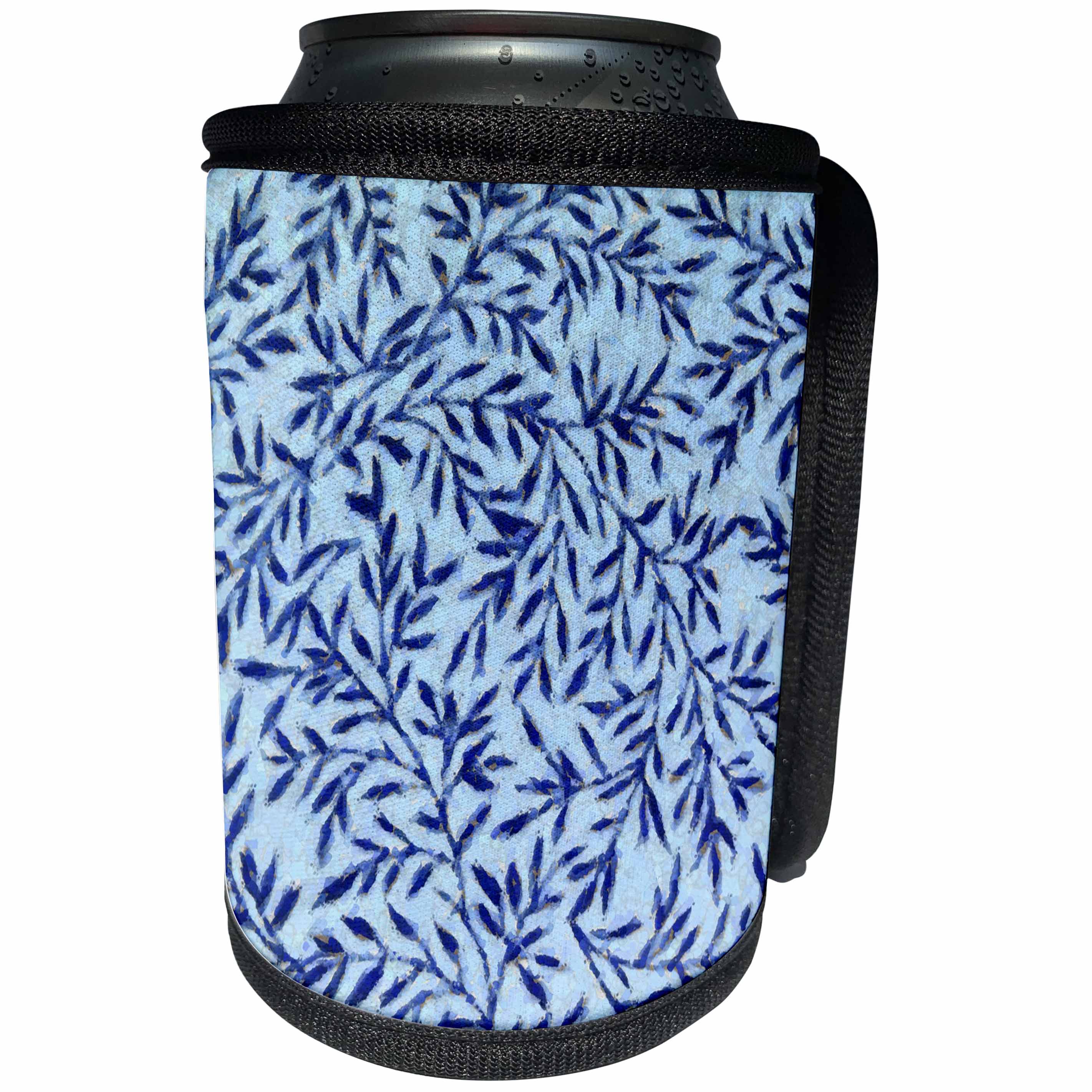 3dRose Florene Abstract Pattern - Ceramic Ice Blue - Can Cooler Bottle Wrap (cc_27086)