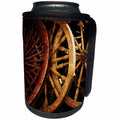 3dRose Alexis Photography - Objects - Golden age technologies - spinning wheels spare parts. Stylized photo - Can Cooler Bottle Wrap (cc_270867)