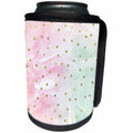 3dRose PS Chic - Picturing Girly Mint Pink Gold Confetti - Can Cooler Bottle Wrap (cc_270968)