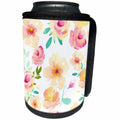 3dRose PS Chic - Picturing Yellow Pink Chic Flowers Watercolor - Can Cooler Bottle Wrap (cc_270972)