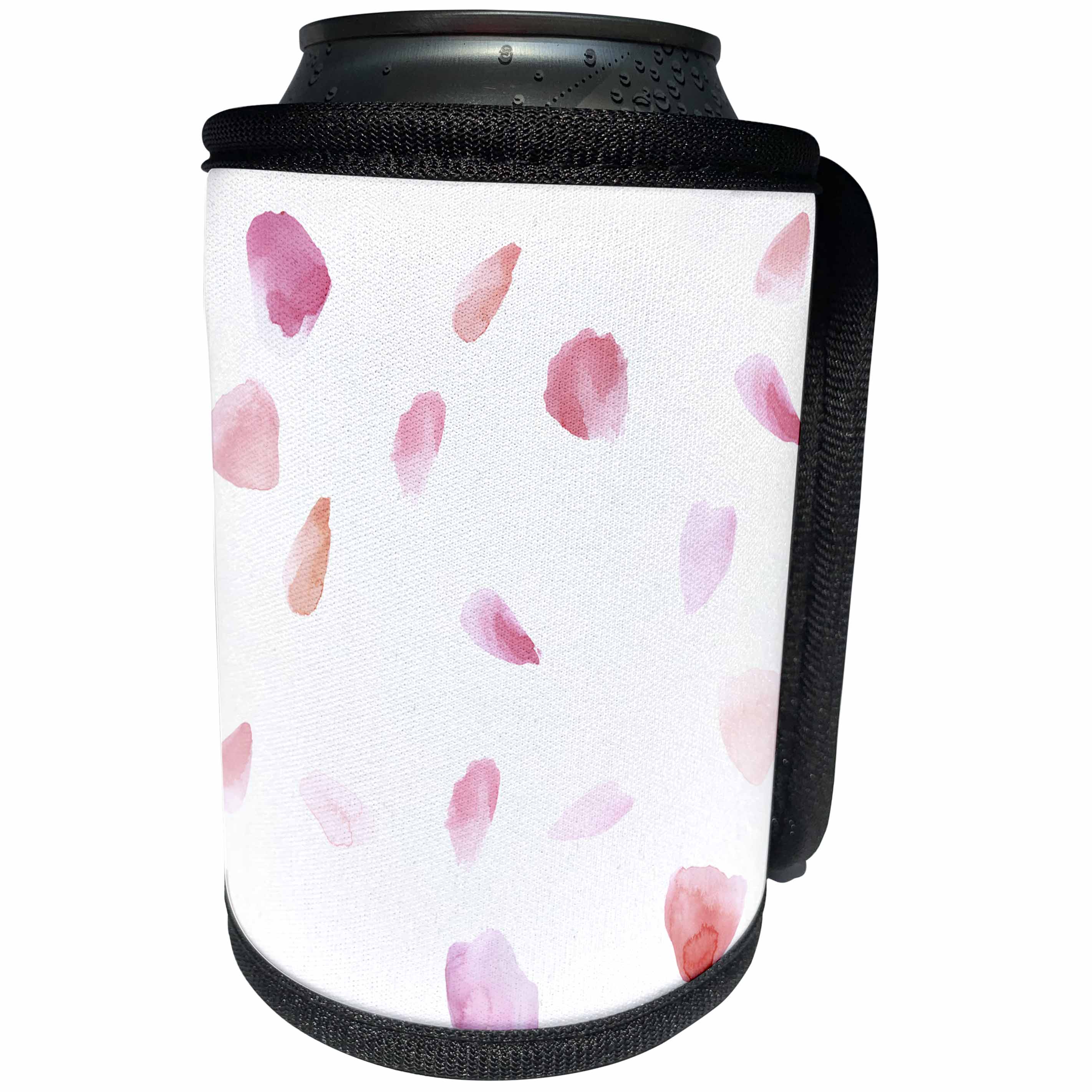 3dRose PS Chic - Picturing Pretty Pink Watercolor Rose Petals - Can Cooler Bottle Wrap (cc_270976)