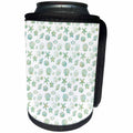 3dRose PS Beach - Picturing Gold Aqua Glitzy Sea Shells - Can Cooler Bottle Wrap (cc_270989)
