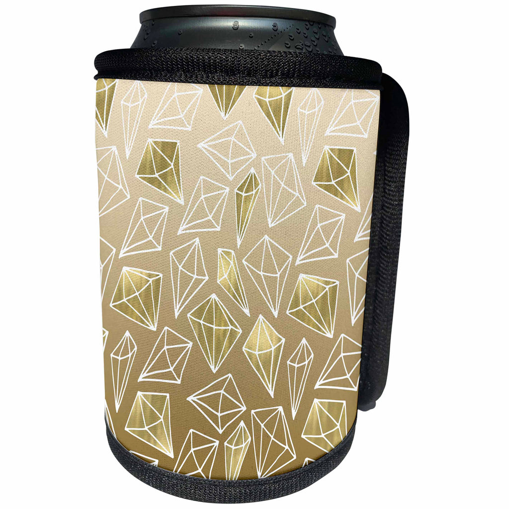3dRose PS Chic - Picturing Glam Gold Diamonds - Can Cooler Bottle Wrap (cc_271002)