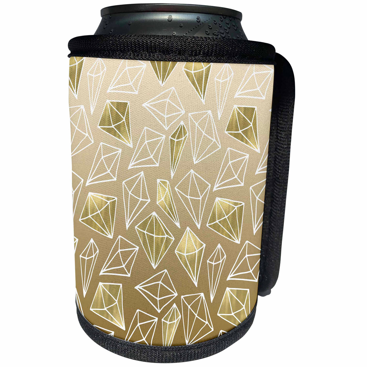 3dRose PS Chic - Picturing Glam Gold Diamonds - Can Cooler Bottle Wrap (cc_271002)