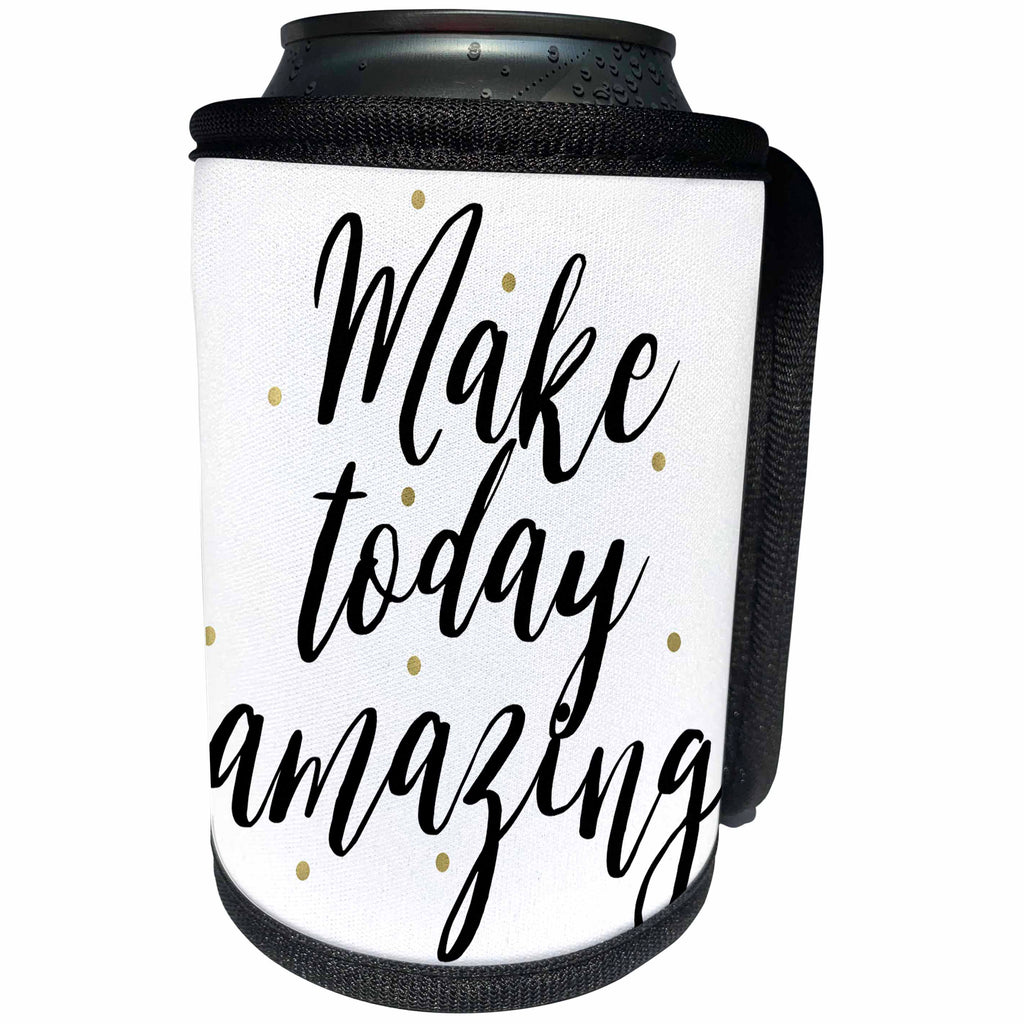 3dRose PS Inspiration - Picturing Make Today Amazing Gold Confetti - Can Cooler Bottle Wrap (cc_271004)