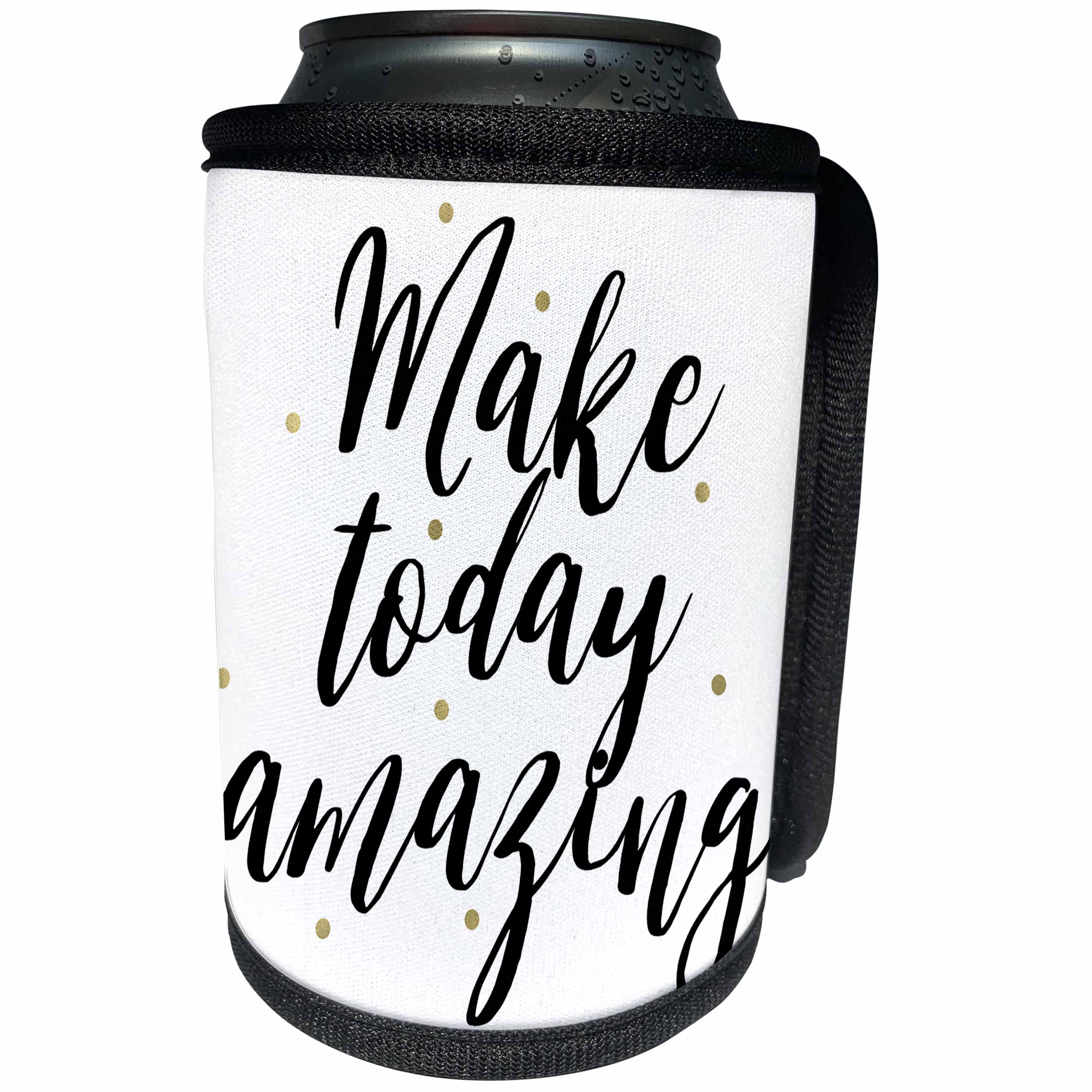 3dRose PS Inspiration - Picturing Make Today Amazing Gold Confetti - Can Cooler Bottle Wrap (cc_271004)