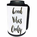 3dRose PS Inspiration - Picturing Gold Black Confetti Good Vibes Only - Can Cooler Bottle Wrap (cc_271020)