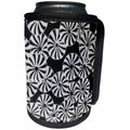 3dRose Florene Black n White - Peppermint Black - Can Cooler Bottle Wrap (cc_27103)