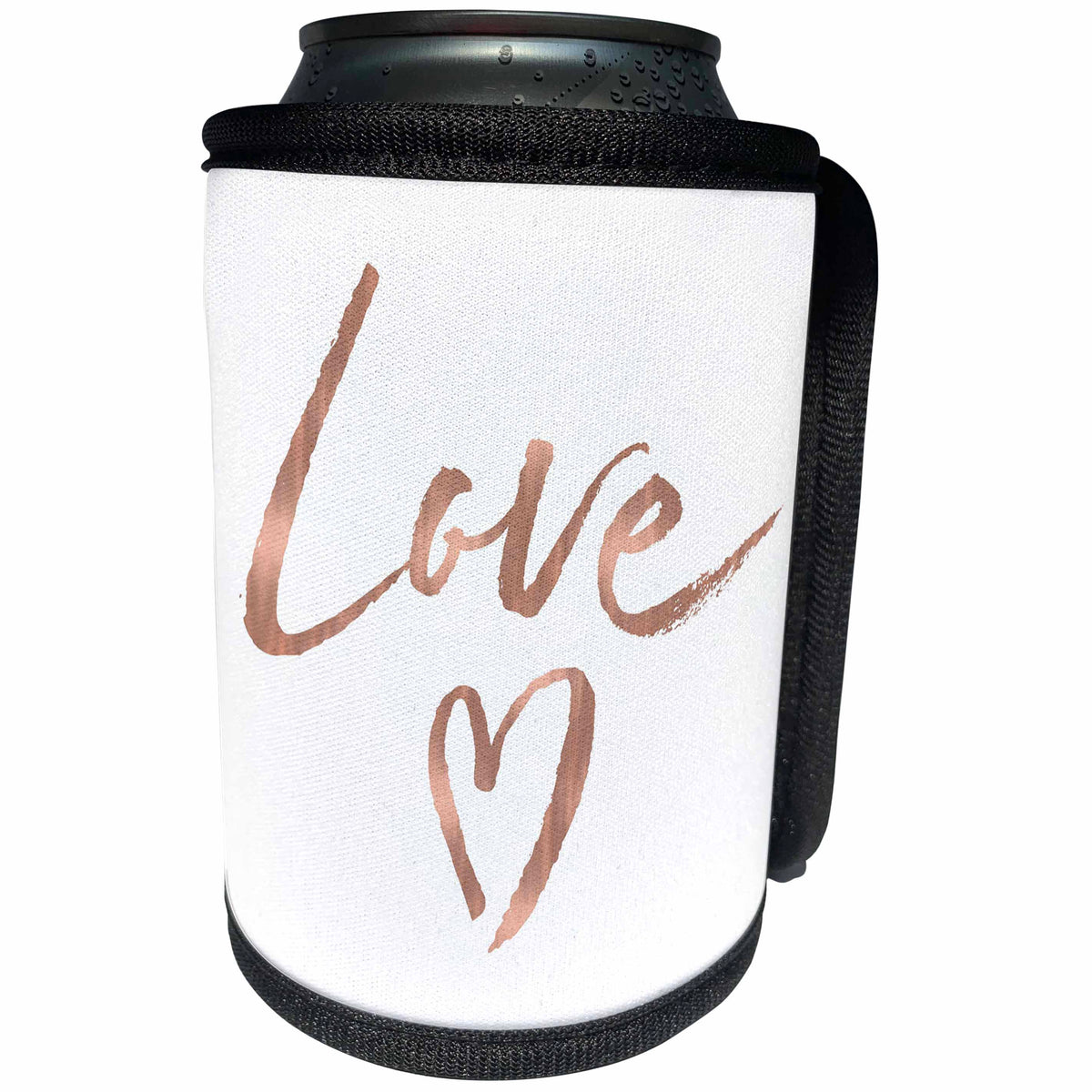 3dRose PS Inspiration - Picturing Rose Gold Love Heart - Can Cooler Bottle Wrap (cc_271037)