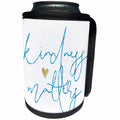 3dRose PS Inspiration - Picturing Aqua Kindness Matters Gold Heart - Can Cooler Bottle Wrap (cc_271047)