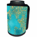 3dRose PS Chic - Picturing Glitzy Glam Gold Aqua - Can Cooler Bottle Wrap (cc_271059)