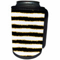 3dRose PS Chic - Picturing Black White Gold Chic Stripes - Can Cooler Bottle Wrap (cc_271065)