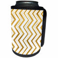 3dRose PS Chic - Picturing Chic Gold White Chevron - Can Cooler Bottle Wrap (cc_271075)
