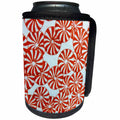 3dRose Florene Geometric - Peppermint Red - Can Cooler Bottle Wrap (cc_27108)
