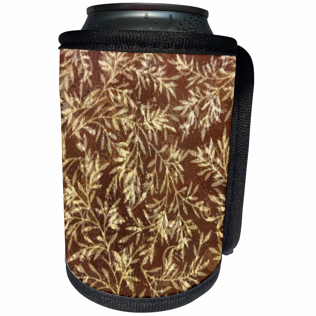 3dRose Florene Decorative - Tawny Wood - Can Cooler Bottle Wrap (cc_27110)