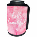 3dRose PS Inspiration - Picturing Hello Beautiful Pink Watercolor - Can Cooler Bottle Wrap (cc_271101)