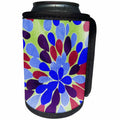 3dRose Florene Contemporary Abstract - Pretty As A Peacock - Can Cooler Bottle Wrap (cc_27112)