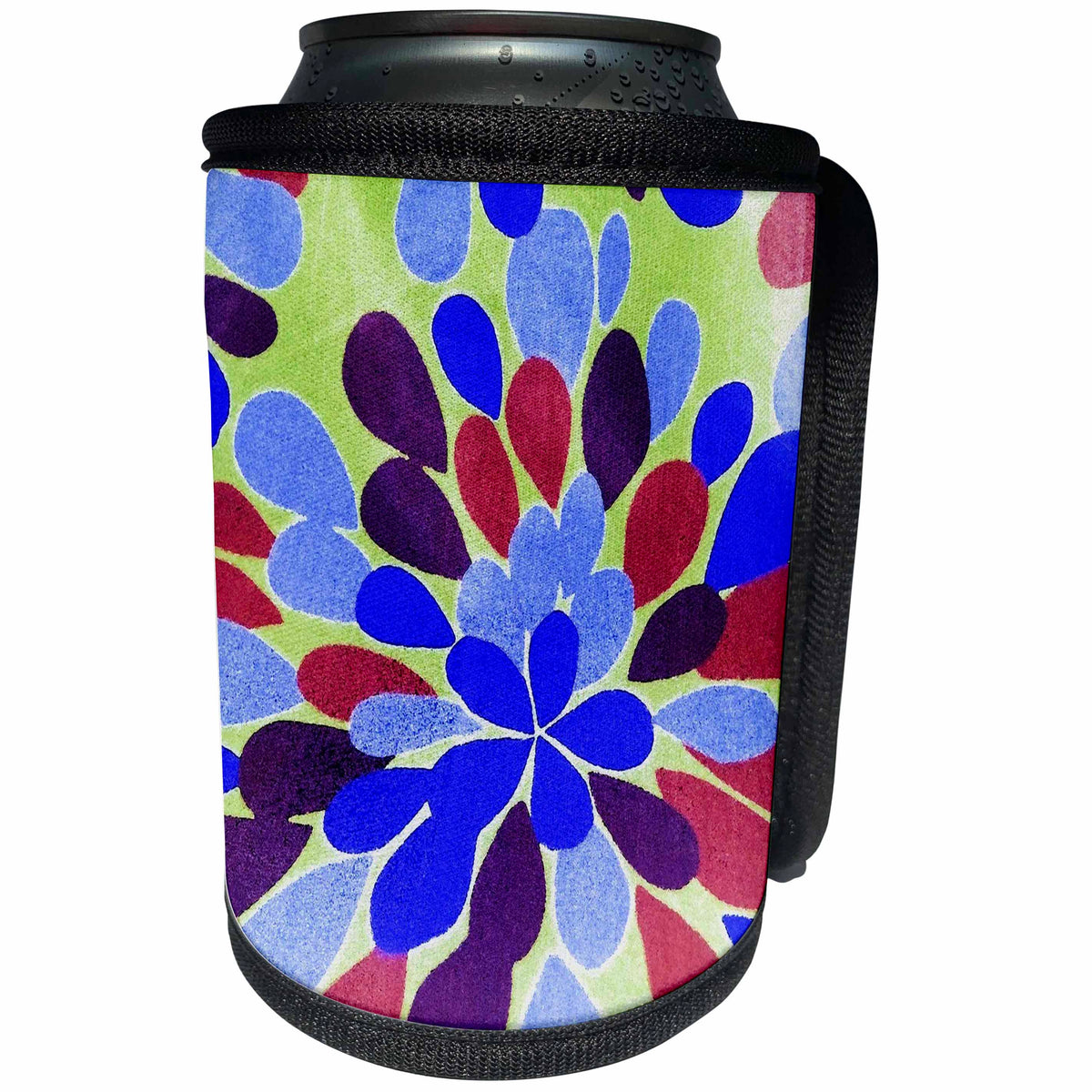 3dRose Florene Contemporary Abstract - Pretty As A Peacock - Can Cooler Bottle Wrap (cc_27112)