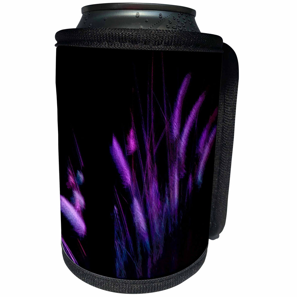 3dRose Neon Watercolors - Image of Neon Watercolor Plumes In Purple - Can Cooler Bottle Wrap (cc_271121)