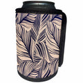 3dRose Abstract Patterns - Image of Blue and Ivory Large Leaves Pattern - Can Cooler Bottle Wrap (cc_271134)