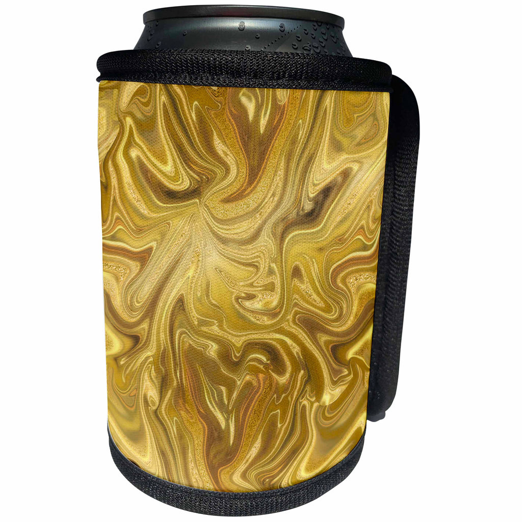 3dRose Andrea Haase Art Illustration - Liquid Gold And Glitter Luxury Surface - Can Cooler Bottle Wrap (cc_271140)