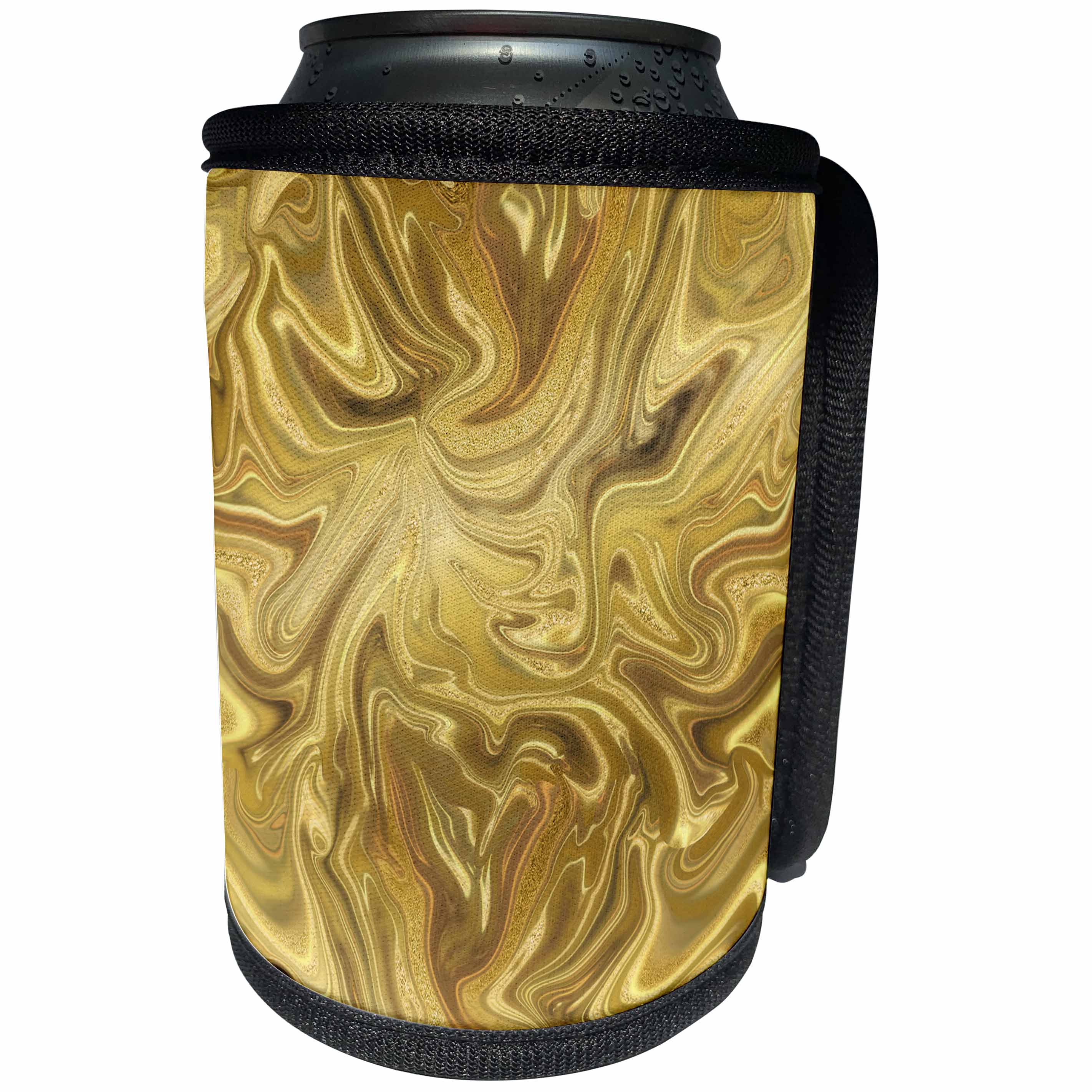 3dRose Andrea Haase Art Illustration - Liquid Gold And Glitter Luxury Surface - Can Cooler Bottle Wrap (cc_271140)