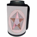 3dRose Andrea Haase Art Illustration - Elegant Geometric Star With Rose Gold And Pastel Pink Texture - Can Cooler Bottle Wrap (cc_271141)