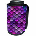 3dRose Andrea Haase Art Illustration - Mermaid Scale Or Fish Scale Pattern In Shades Of Pink And Purple - Can Cooler Bottle Wrap (cc_271145)