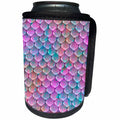3dRose Andrea Haase Art Illustration - Mermaid Scale Or Fish Scale Pattern In Pastel Pink And Purple - Can Cooler Bottle Wrap (cc_271146)