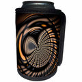 3dRose Andrea Haase Art Illustration - Abstract Symmetrical Design In Shades Of Silver And Brown - Can Cooler Bottle Wrap (cc_271148)