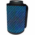 3dRose Andrea Haase Art Illustration - Mermaid Scale Or Fish Scale Pattern In Shimmering Blue Tones - Can Cooler Bottle Wrap (cc_271156)