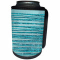 3dRose Andrea Haase Art Illustration - Turquoise Blue Glitter Line Pattern - Can Cooler Bottle Wrap (cc_271158)