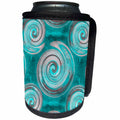 3dRose Andrea Haase Art Illustration - Textured Spiral Pattern Turquoise Blue - Can Cooler Bottle Wrap (cc_271160)