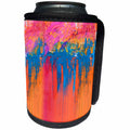 3dRose Andrea Haase Art Illustration - Modern Abstract Painting In Vibrant Colors Of Pink Purple And Blue - Can Cooler Bottle Wrap (cc_271161)